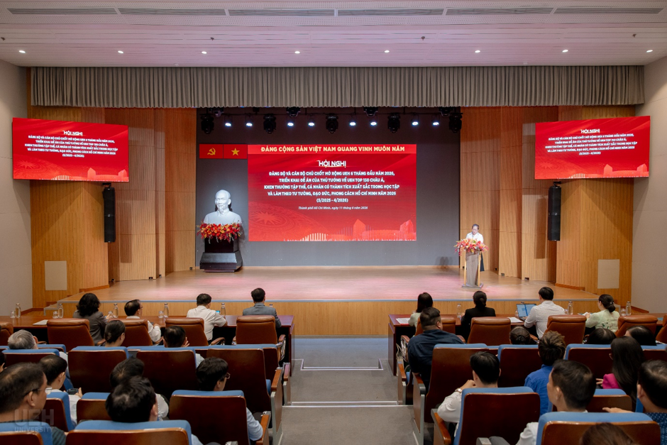 Hội nghị Đảng bộ và cán bộ chủ chốt mở rộng UEH 6 tháng đầu năm 2026, triển khai Đề án của Thủ tướng về UEH Top 150 Châu Á